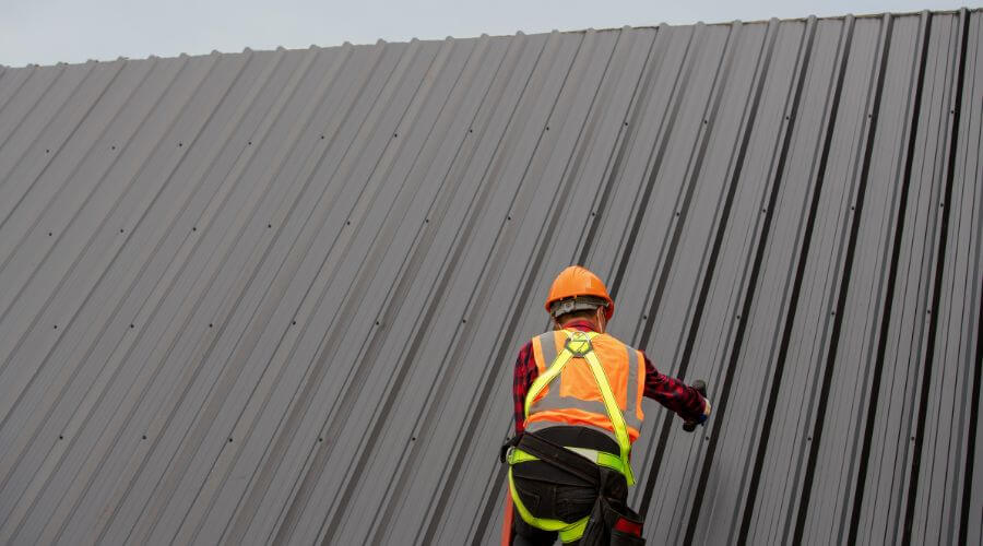 Professional metal roof installation in California